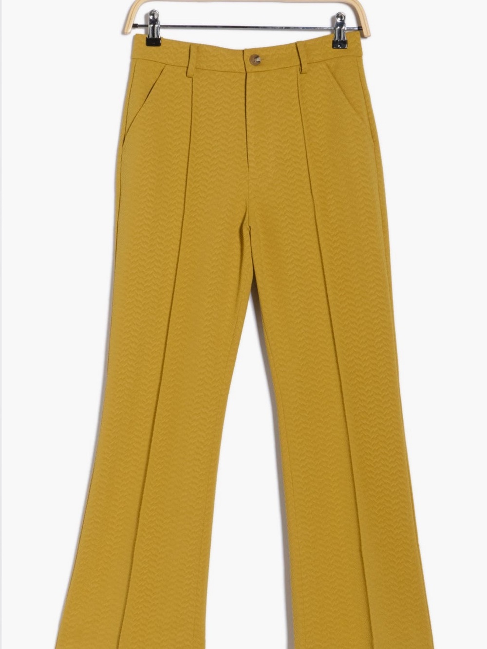THE GREAT. Mustard Boot-Cut Trousers